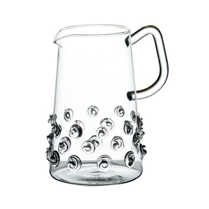 Abigails Glass Pitcher Clear with Swirls (Set of 2)