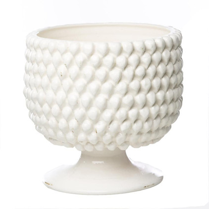 Abigails White Pinecone Planter Large