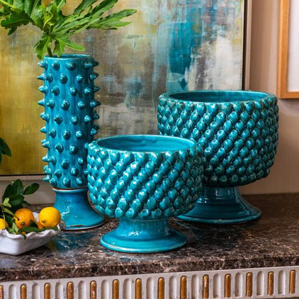 Abigails Pinecone Planter Turquoise Large