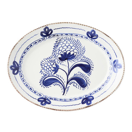 Abigails Casa Nuno Platter Oval Blue & White