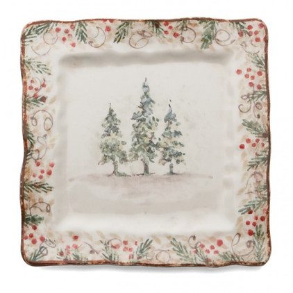 Arte Italica Natale Square Plate