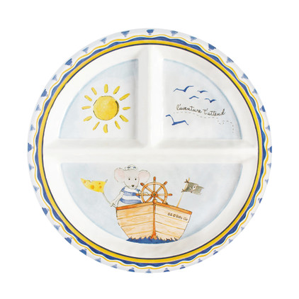 Baby Cie L'Aventure Attend 'Adventure Awaits' - Round Textured Sectioned Plate