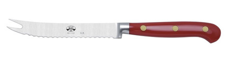 Berti Italian Handmade Insieme Citrus Knife With Red Lucite Riveted Handle