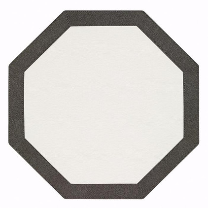 Bodrum Bordino White Charcoal Octagon Place Mats (Set of 4)