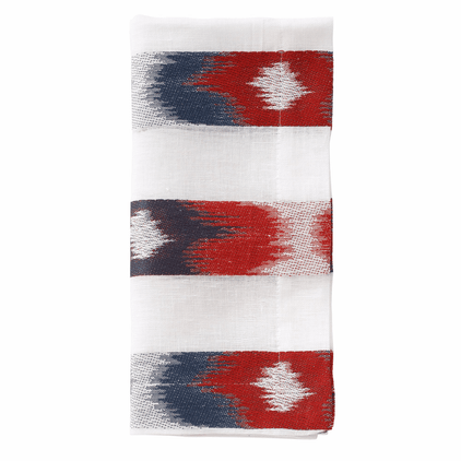 Bodrum Ikat Red Blue 22" Napkin (Set of 4)