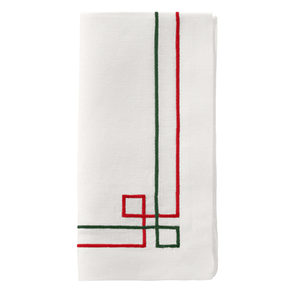 Bodrum Link Red Green 21 inch Napkins (Set of 4)