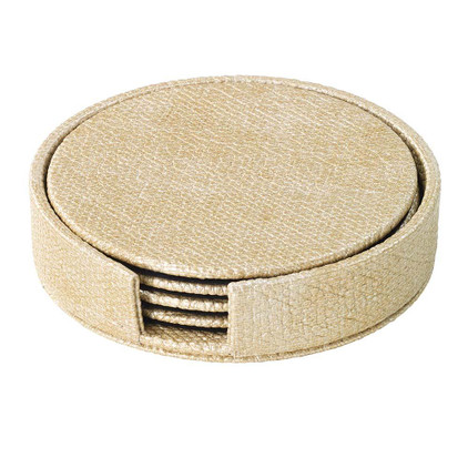Bodrum Luster Gold Round Boxed Coaster (Set of 4)