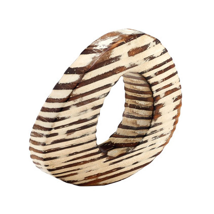 Bodrum Oval Eye Beige Napkin Rings Set of 4