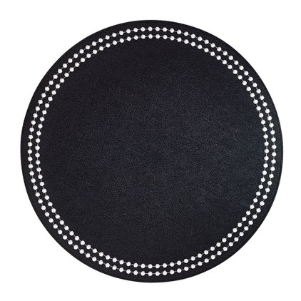 Bodrum Pearls Black White Mats (Set of 4)