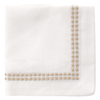 Bodrum Pearls Gold 10" Cocktail Napkin (Set of 4)