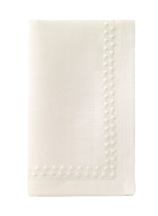Bodrum Pearls White 21 inch Napkin (Set of 4)