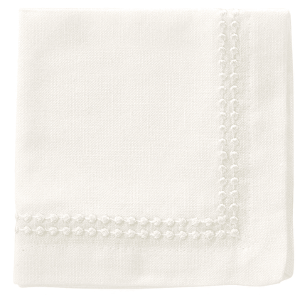 Bodrum Pearls White 10" Cocktail Napkin (Set of 4)