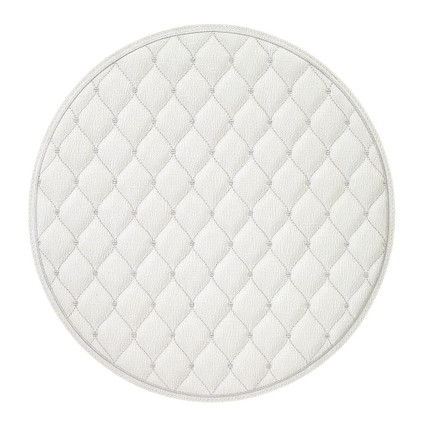 Bodrum Quilted Diamond Ant White/ Silver 15 inch Round Mat (Set of 4)