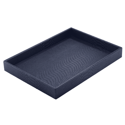 Bodrum Snakeskin Navy Rectangular Tray