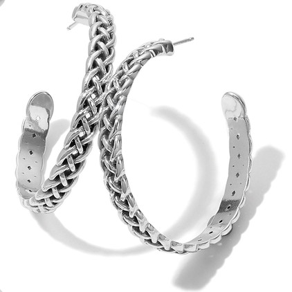 Brighton Interlok Braid Large Hoop Earrings