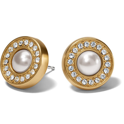 Brighton Meridian Pearl Post Earrings Gold