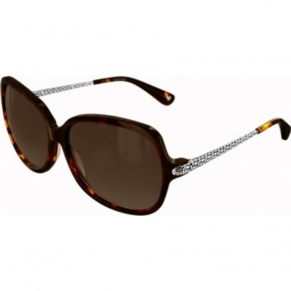 Brighton Talana Soft Square Tortoise Sunglasses with Metal Accents