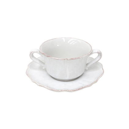 Casafina Impressions White Consomme Cup & Saucer (6)