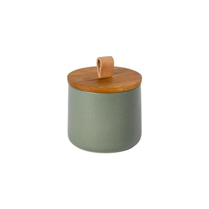 Casafina Pacifica Small Canister with Oak Wood Lid - Green