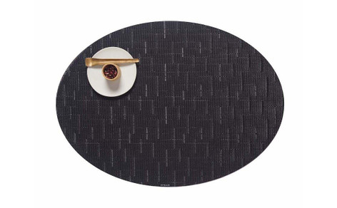 Chilewich Bamboo Oval Table Mat 14x19.25 Placemat - Jet Black