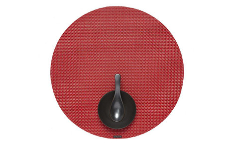 Chilewich Basketweave Table Mat 15 Round Placemat - Chili