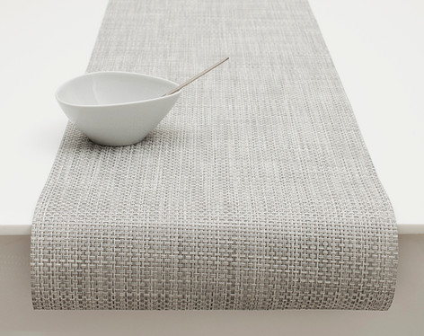 Chilewich Basketweave Table Runner 14X72 White/Silver