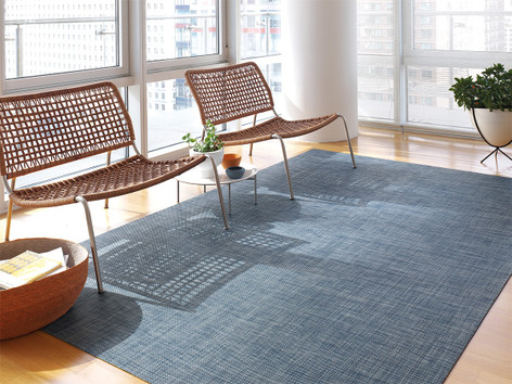 Chilewich Latex Basketweave Floormat 46X72 Denim