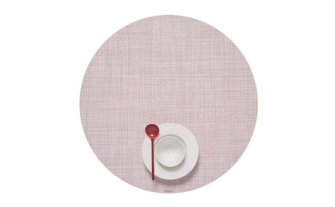 Chilewich Mini Basket Table Mat 15 Round Placemat - Blush