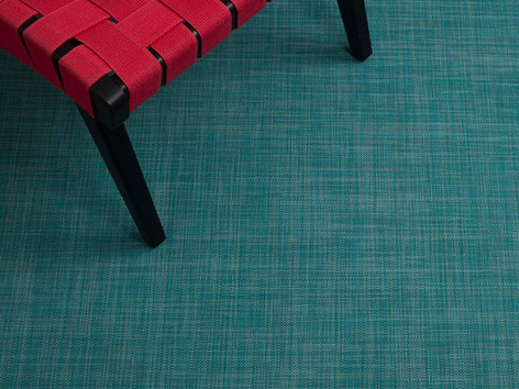 Chilewich Mini Basketweave FloorMat 30X106 Turquoise