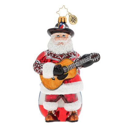 Christopher Radko Boot Scootin Santa Ornament