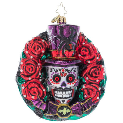 Christopher Radko Spooky Skull Wreath Ornament