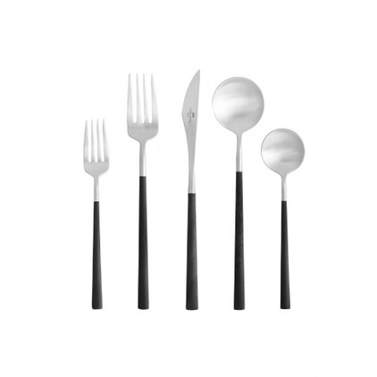 Costa Nova Mito Brushed with Resin Flatware 5 Piece Set with Box