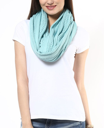 Darzzi Pearl Aqua Pointelle Scarf