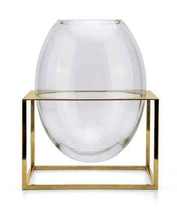 Dessau Home Oval Vase with Titanium Gold Base