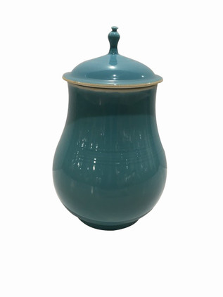 Dessau Home Teal Blue Covered Tea Jar