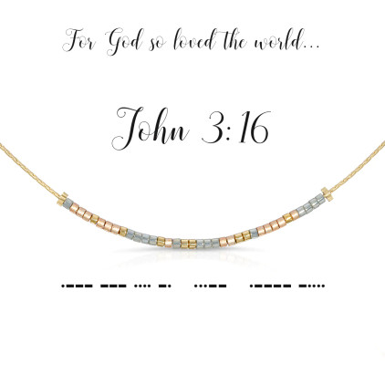 Dot & Dash Necklace - John 3:16