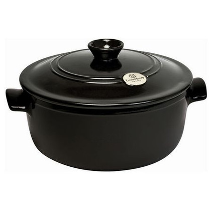 Emile Henry Charcoal Round Stewpot 5.5 Qt.