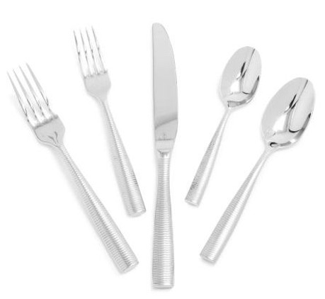 Fortessa Stainless Steel Flatware Ringo 5 Piece Place Setting