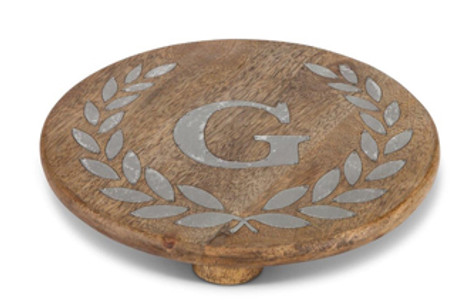GG Collection 20" Round Mango Wood & Metal Trivet F