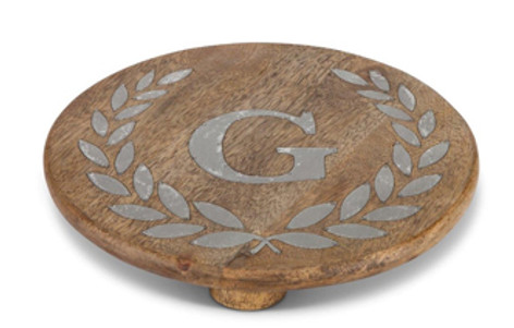 GG Collection 10" Round Mango Wood & Metal Trivet E