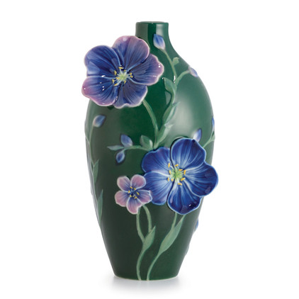 Franz Porcelain Collection Blue Flax Flower Small Vase