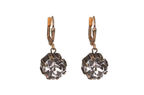 French Kande Earrings Brass Swarovski Crystal