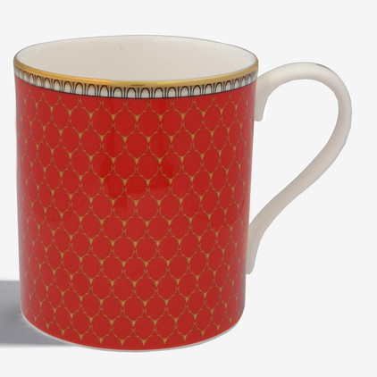 Halcyon Days Gordon Castle Antler Trellis Red Mug