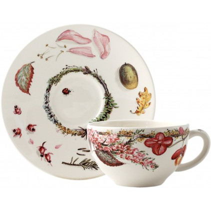 Gien Bouquet Floral Tea Cup & Saucer