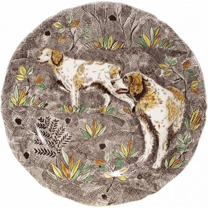 Gien Rambouillet Dessert Plate Spaniel