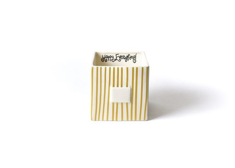 Happy Everything Gold Stripe Mini Nesting Cube Medium