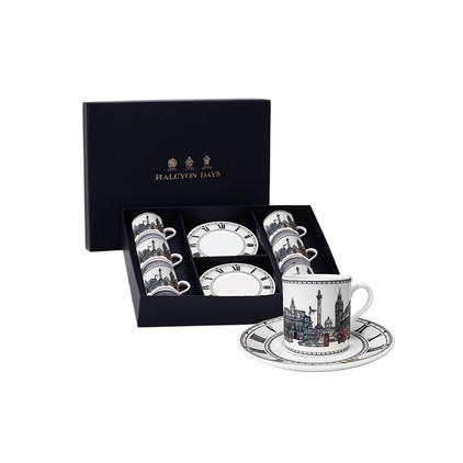 Halcyon Days London Icons Coffee Cup & Saucer Set of 6