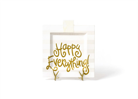 Happy Everything White Stripe Big Square Platter