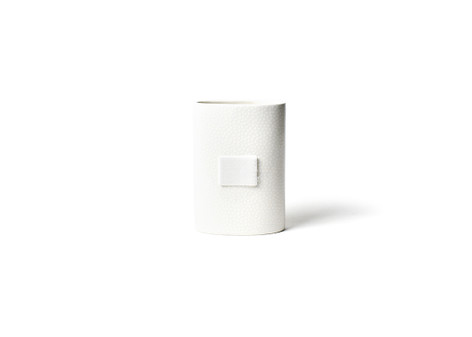 Happy Everything White Small Dot Mini Oval Vase