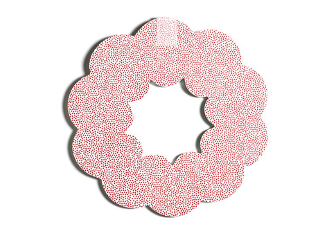 Happy Everything Red Small Dot Big Wooden Wreath